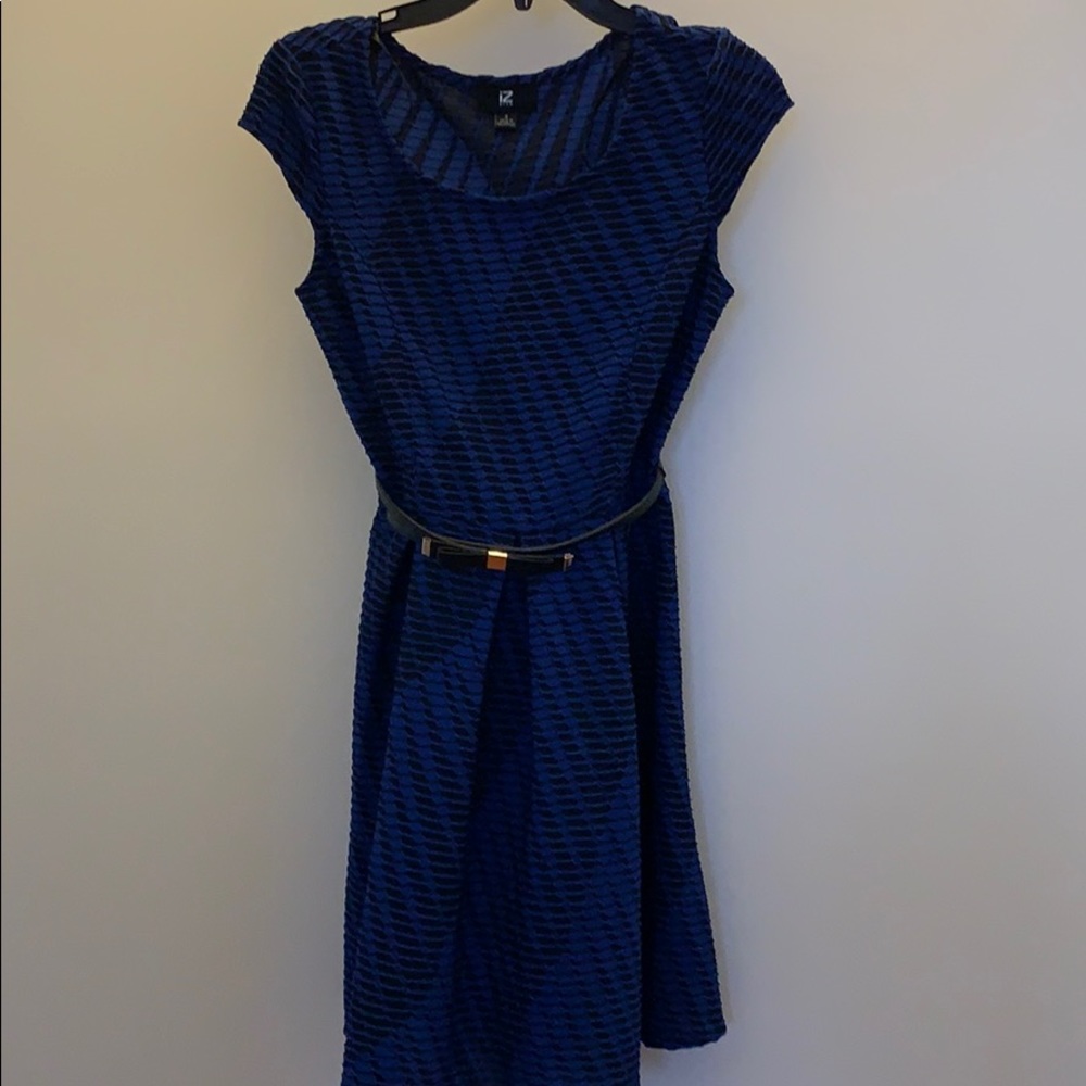 Iz Byer Dress Blue Juniors Small‎ Belted Like New